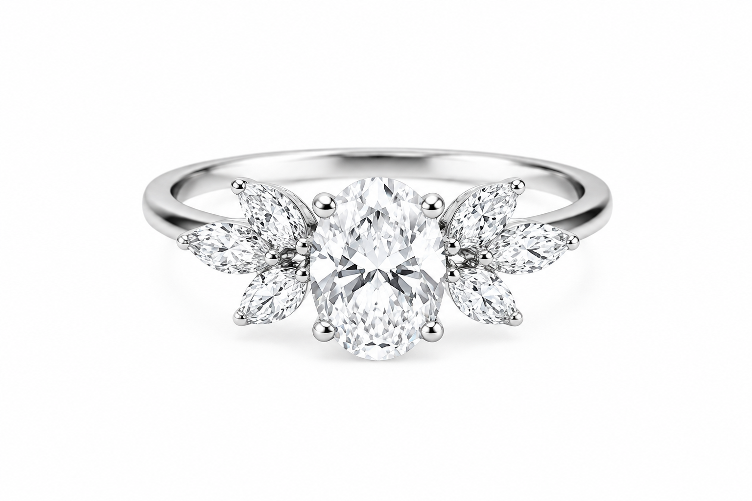 Oval Lab Diamond Ring – 1.54ct Total | 14K Gold | IGI Certified