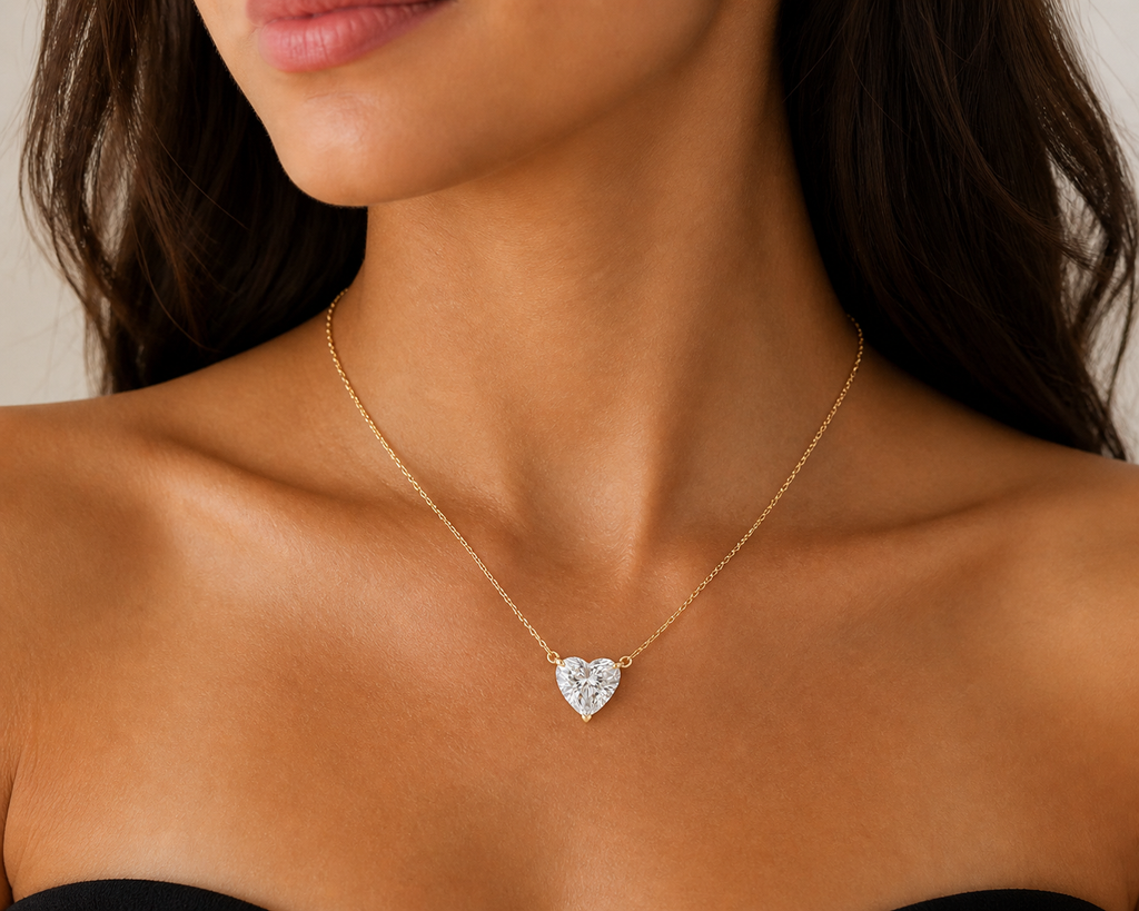 Heart Cut Lab Diamond Pendant Necklace – 2ct