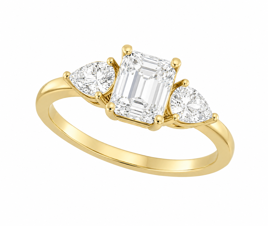 Elara 1.5CT Emerald Lab Diamond Ring