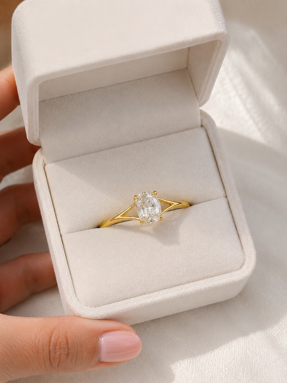 Oval Lab Diamond Ring – 2ct Split Shank Setting