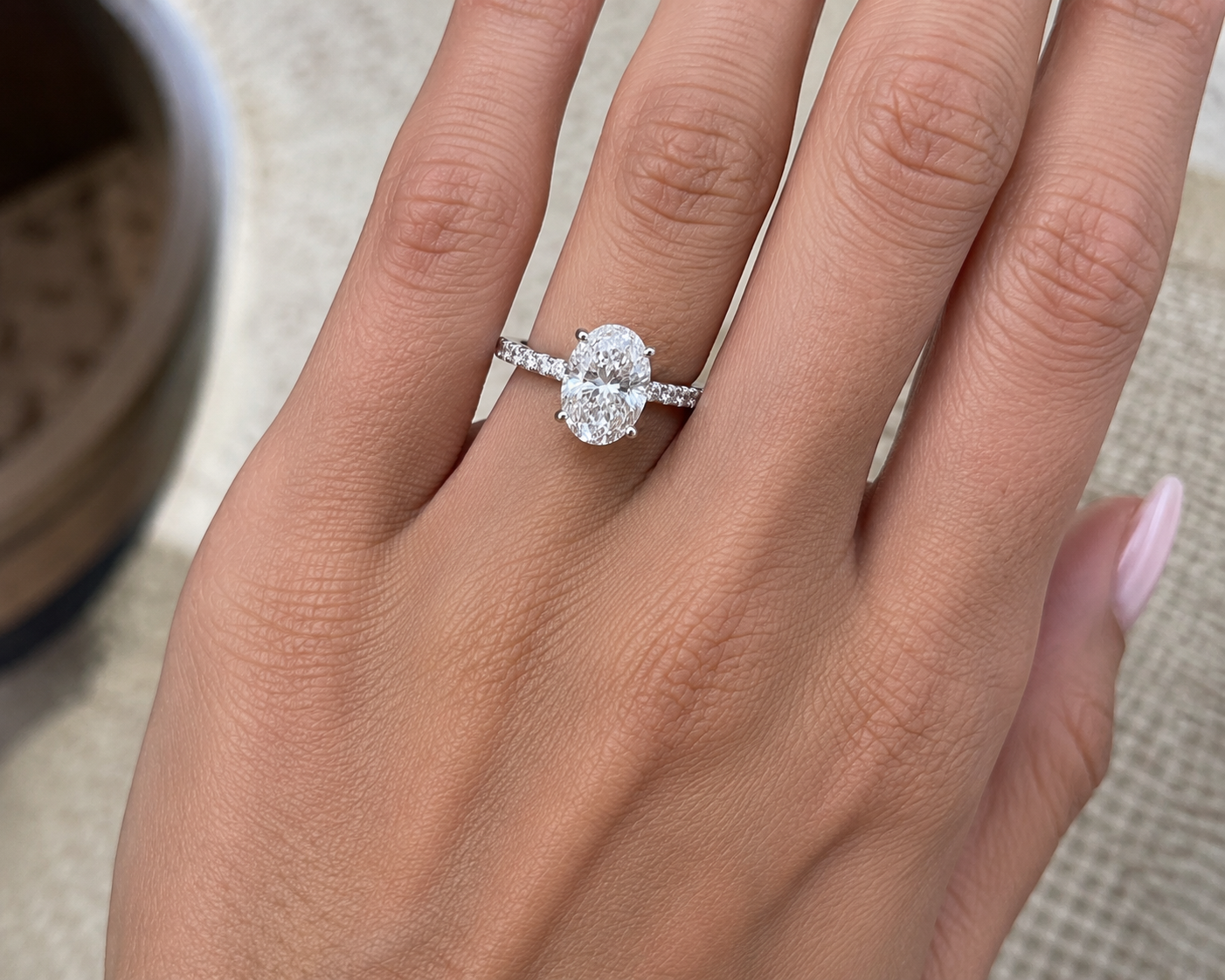 3.30 TCW Oval Diamond Ring