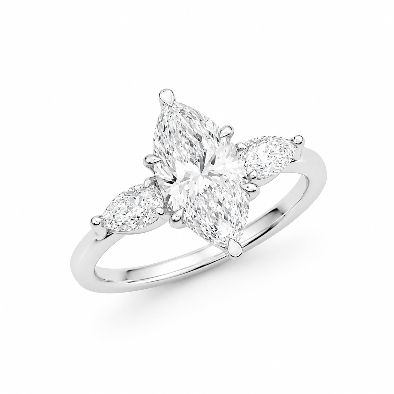 2.50CT Marquise Three-Stone Lab Diamond Ring