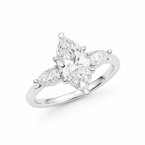 2.50CT Marquise Three-Stone Lab Diamond Ring