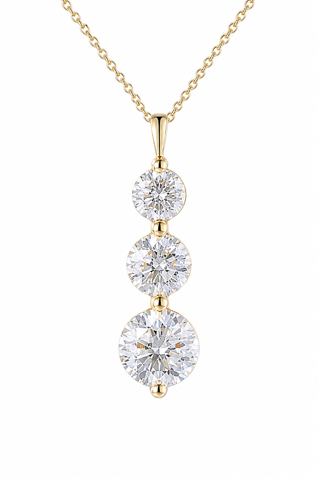 Round Lab Diamond Drop Necklace – 3.03ct