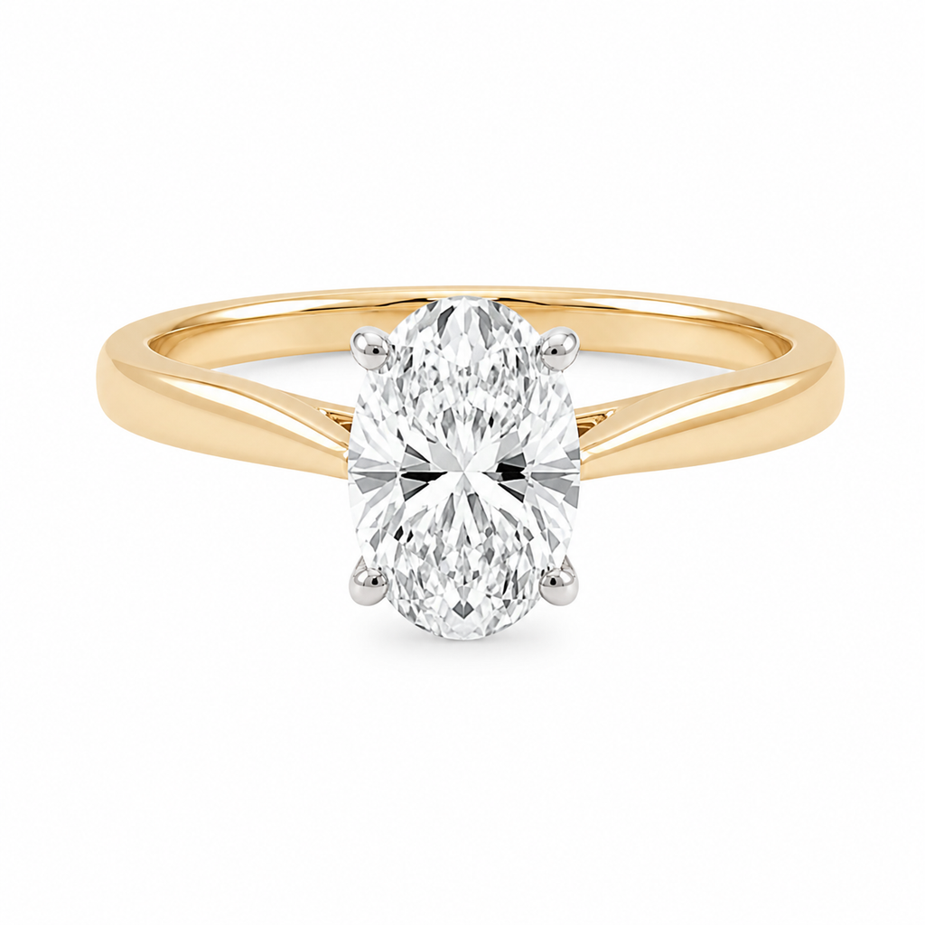 Oval Lab Diamond Engagement Ring – 1.50ct Total | 14K Gold | IGI Certified