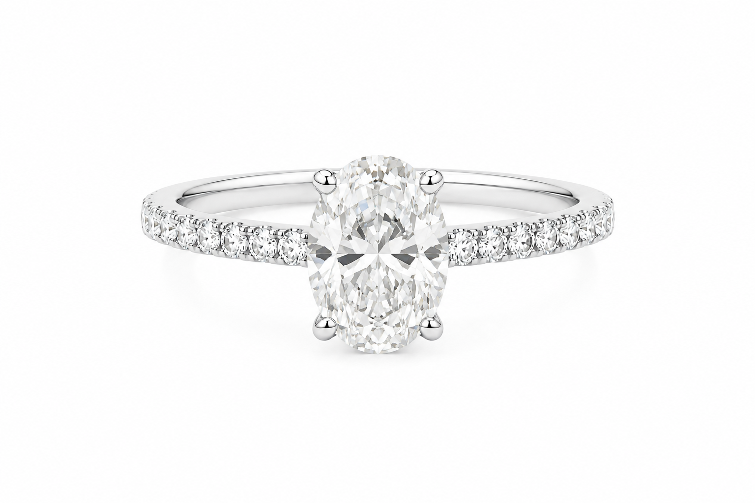 2.47CT Oval Lab Diamond Hidden Halo Ring