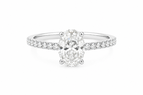 2.47CT Oval Lab Diamond Hidden Halo Ring