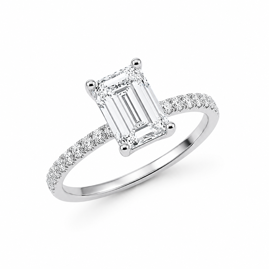 3.50CT Emerald Lab Diamond Ring
