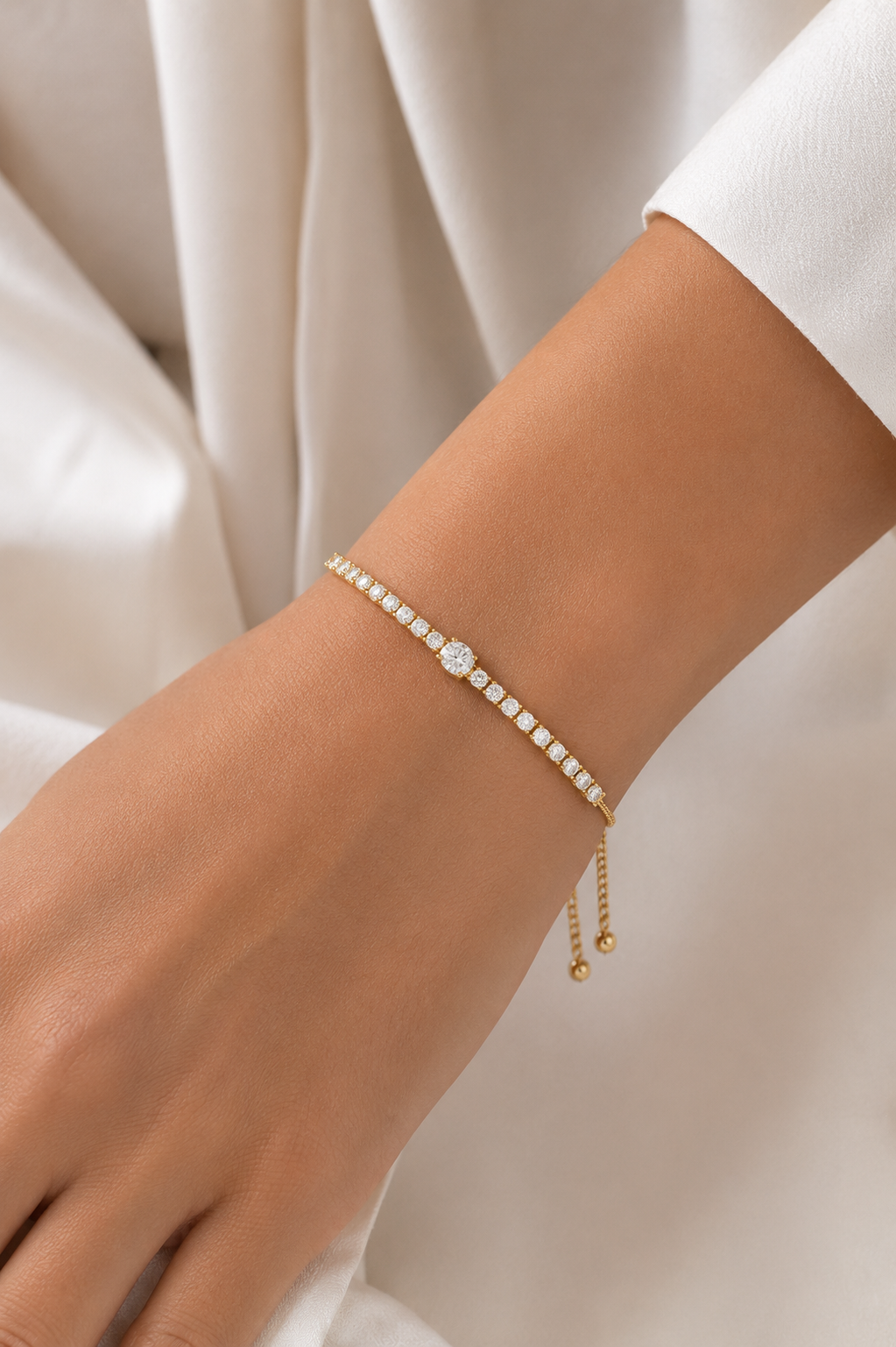 1ct Lab Diamond Bolo Bracelet
