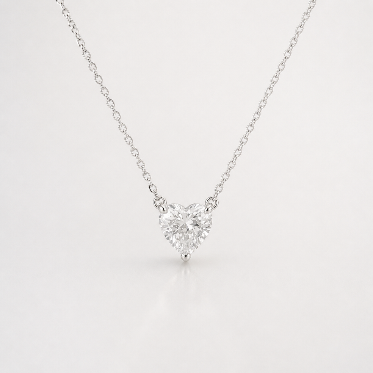 Heart Cut Lab Diamond Pendant Necklace – 1ct