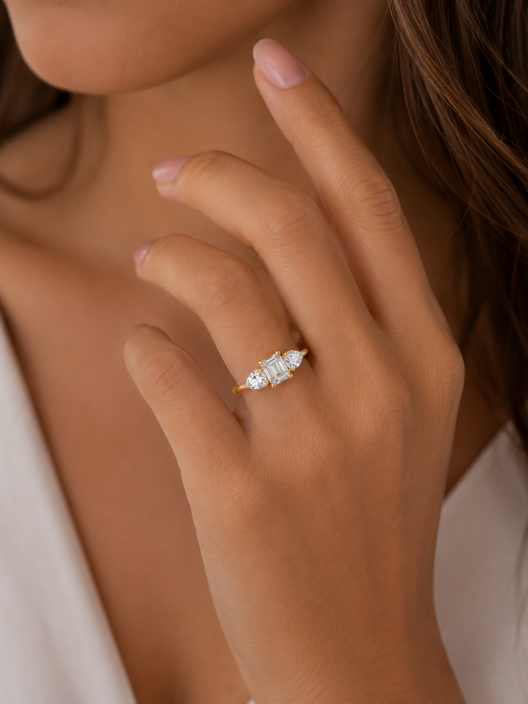 Elara 1.5CT Emerald Lab Diamond Ring