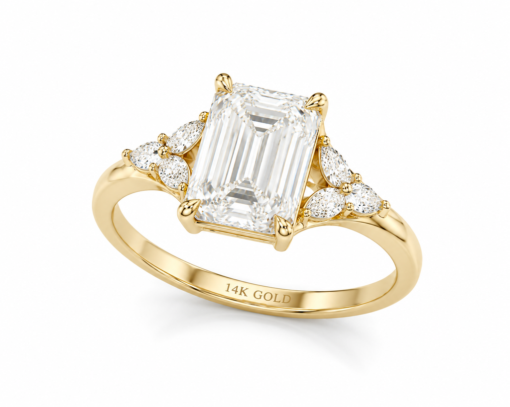 The Plaza – 3 CT Emerald Cut Lab Diamond Ring