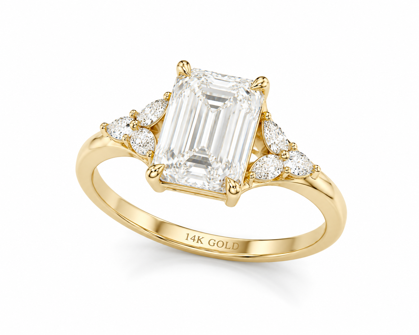 The Plaza – 3 CT Emerald Cut Lab Diamond Ring