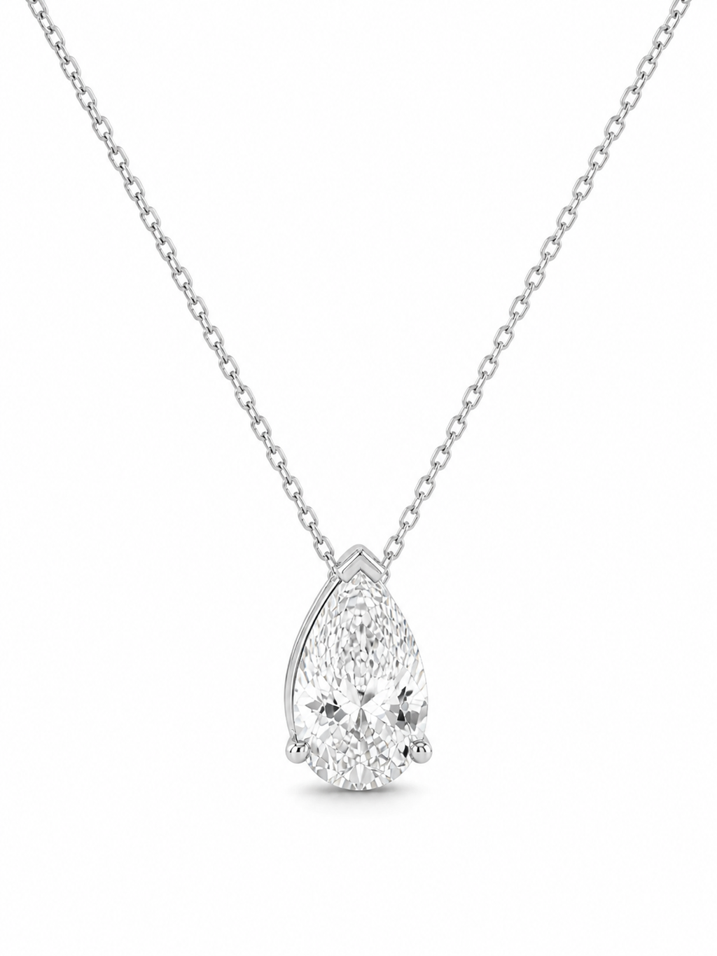 Pear Cut Lab Diamond Pendant Necklace – 2ct