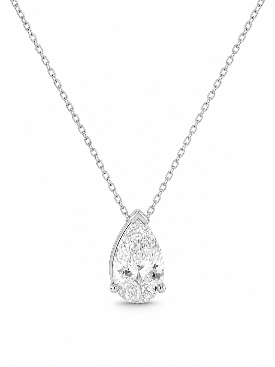 Pear Cut Lab Diamond Pendant Necklace – 2ct
