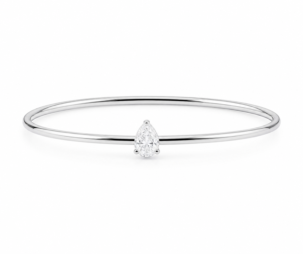 Pear Lab Diamond Bangle Bracelet – 1ct Total