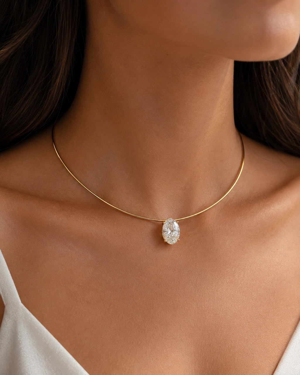 Luna 2CT Oval Lab Diamond Necklace
