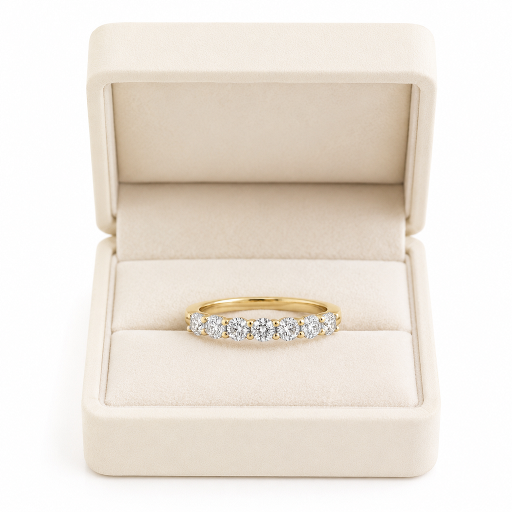 Seven Stone Lab Diamond Ring – 1ct Total | 14K Gold | IGI Certified