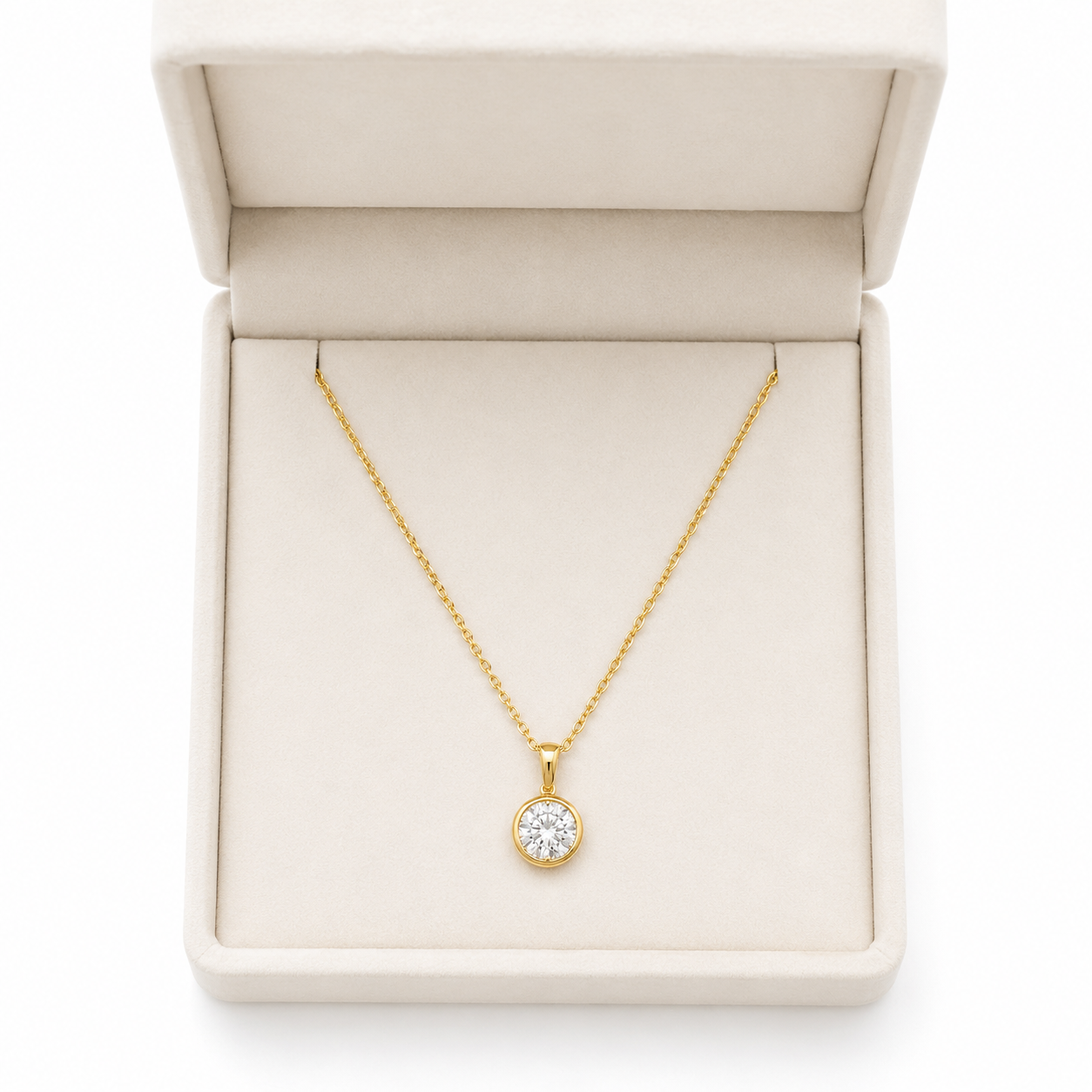 2CT Round Lab Diamond Solitaire Necklace
