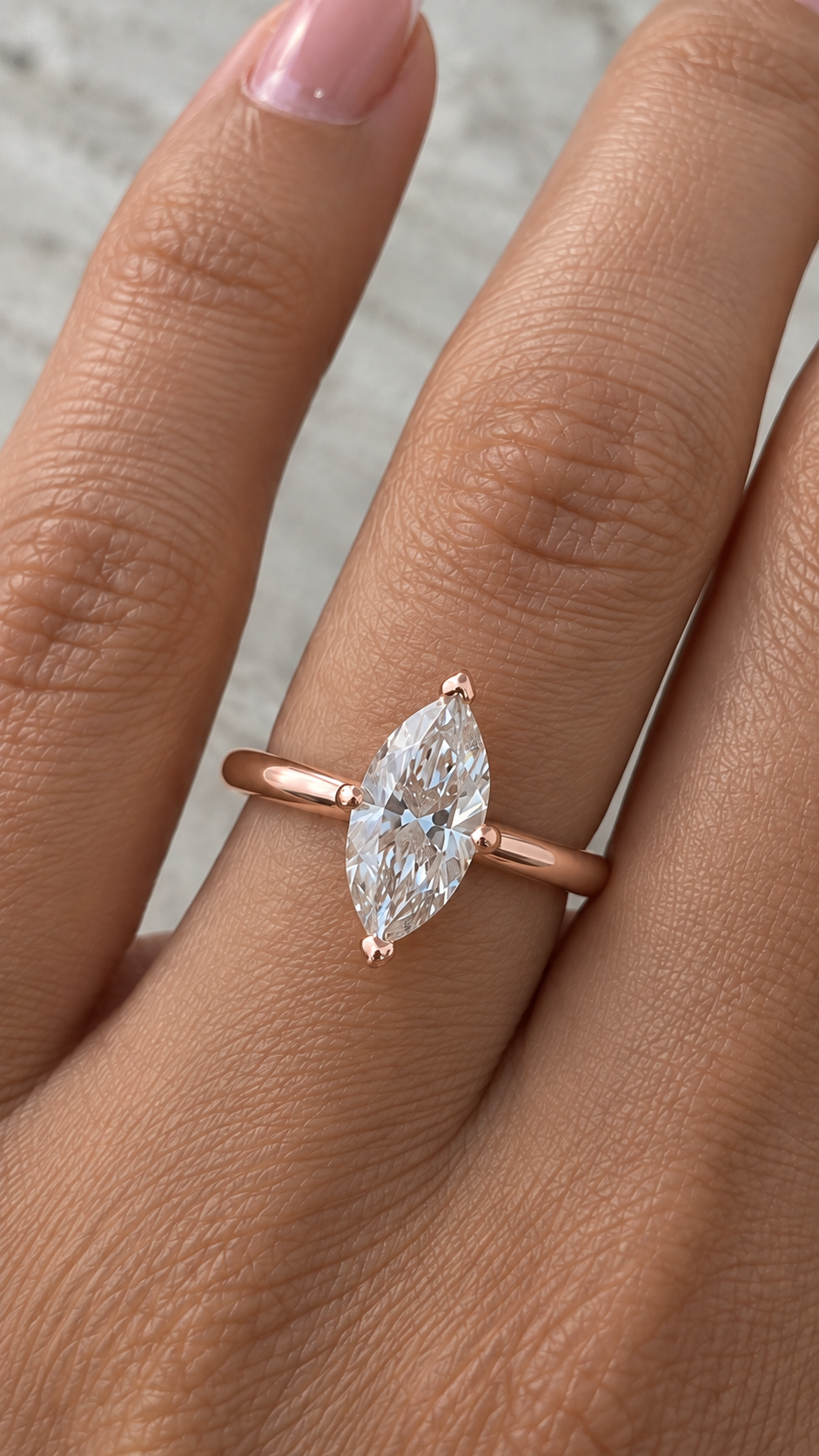 2.00 CT Marquise Solitaire Diamond Ring