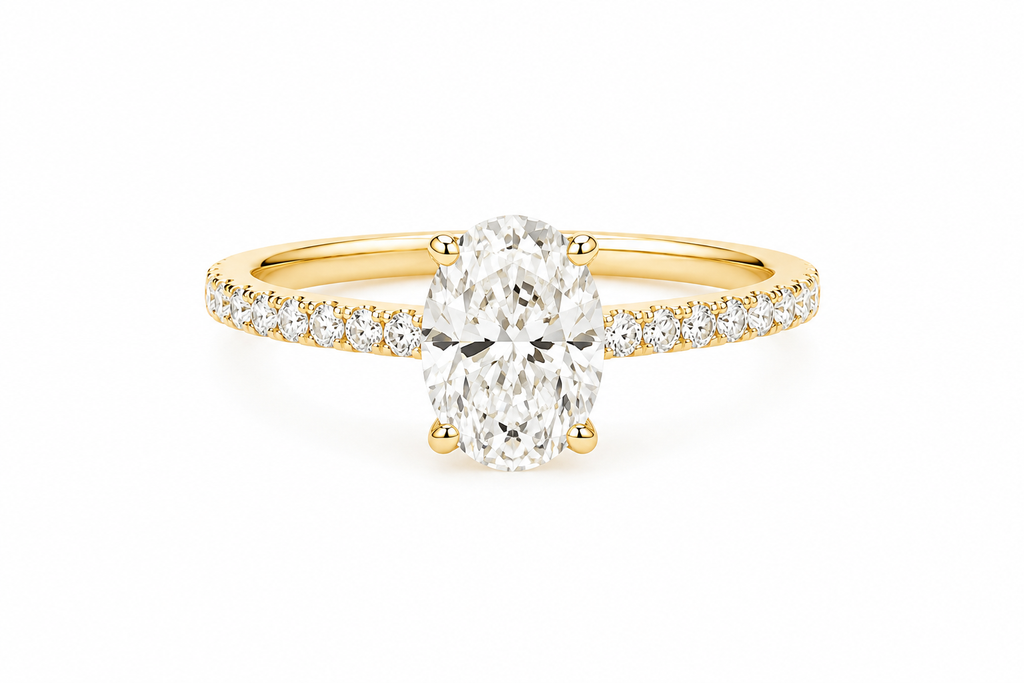 2.47CT Oval Lab Diamond Hidden Halo Ring