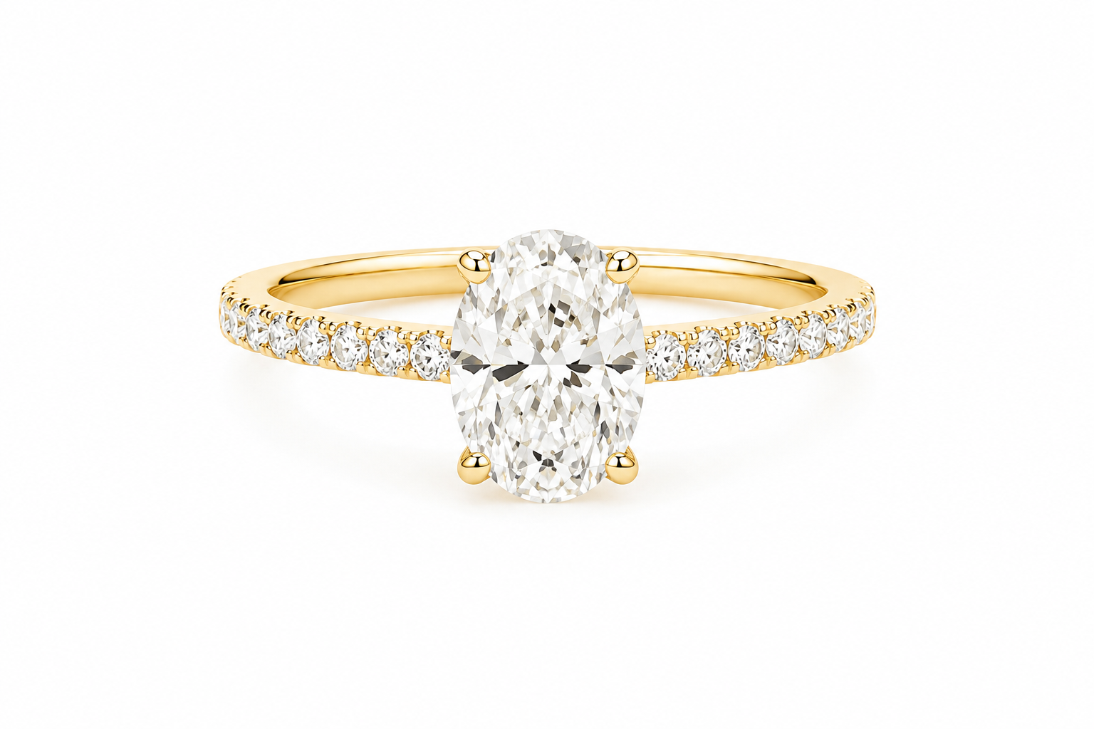 2.47CT Oval Lab Diamond Hidden Halo Ring