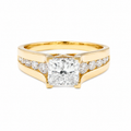 2.60CT Princess Cut Lab Diamond Ring in 14K Gold