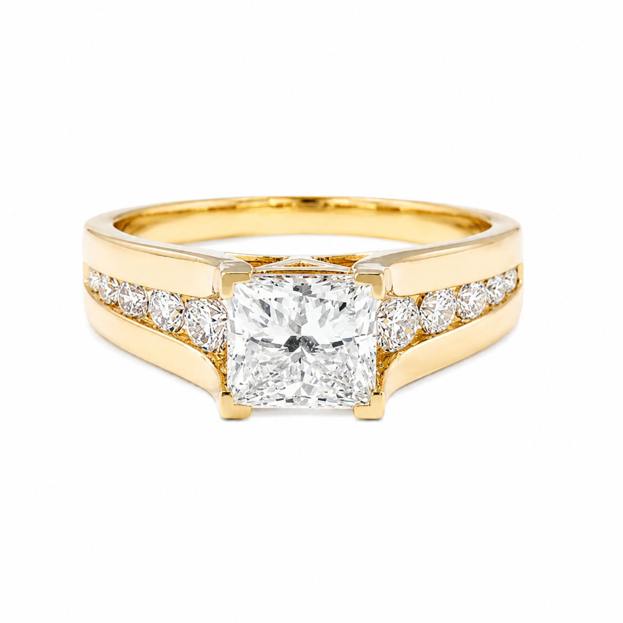 2.60CT Princess Cut Lab Diamond Ring in 14K Gold