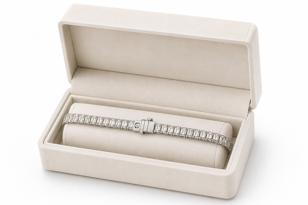 5ct Emerald Cut Lab Diamond Tennis Bracelet