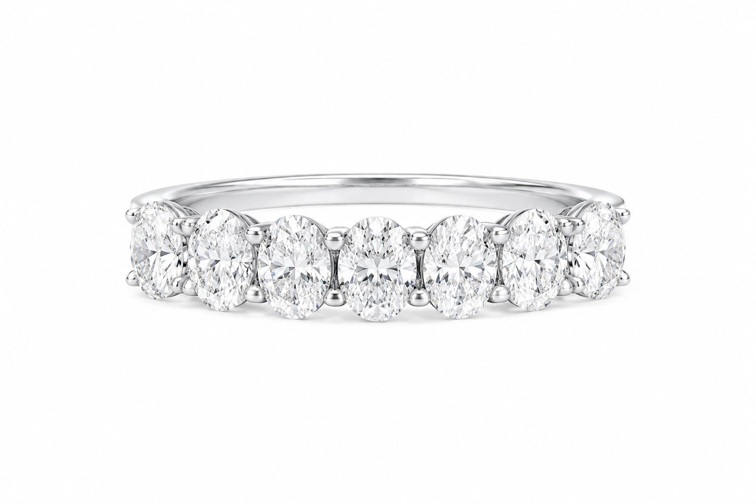 Seven Stone Oval Lab Diamond Ring – 1ct Total | 14K Gold | IGI Certified