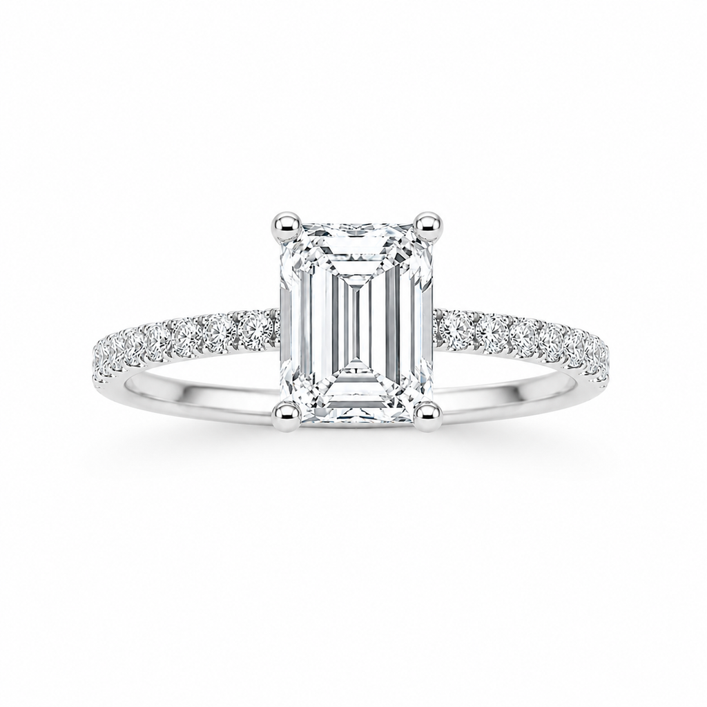 3.50CT Emerald Lab Diamond Ring