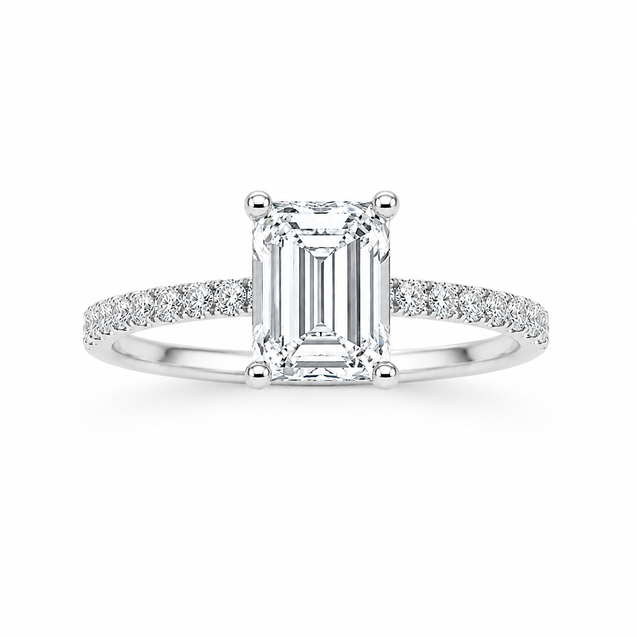 3.50CT Emerald Lab Diamond Ring