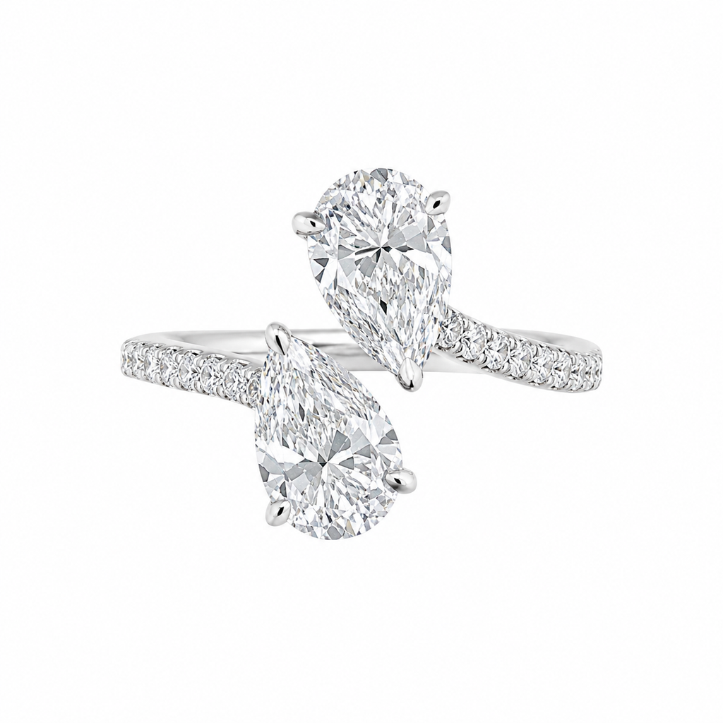 4ct Pear Lab Diamond Open Ring