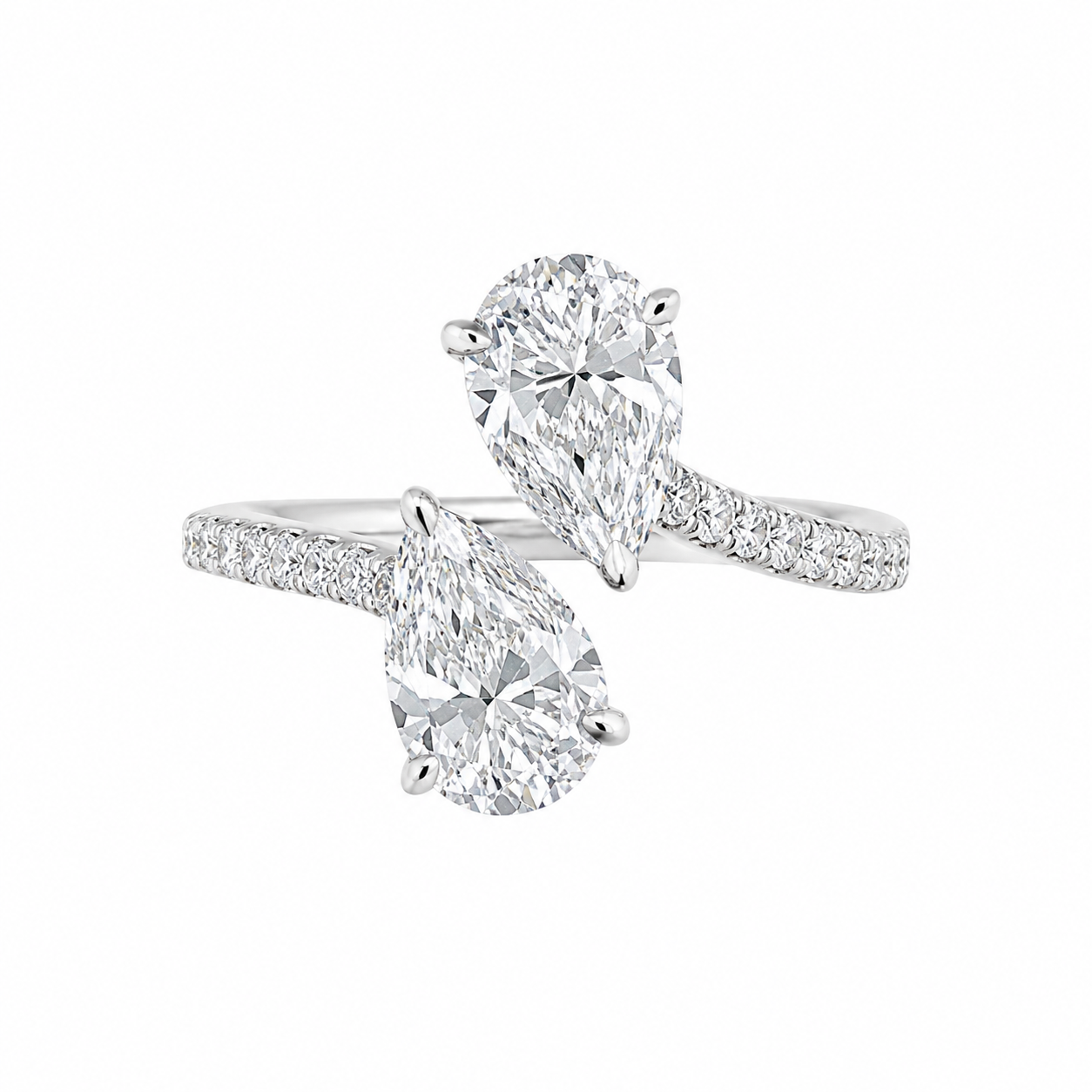 4ct Pear Lab Diamond Open Ring