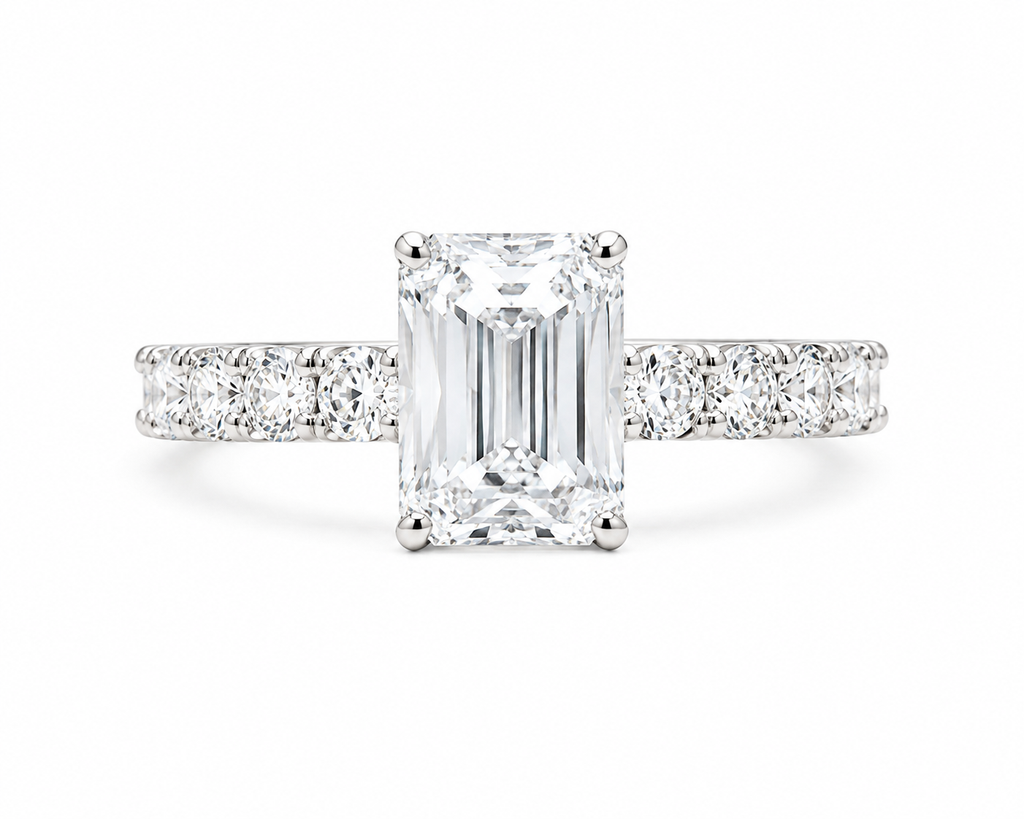 6.50 TCW Emerald Cut Diamond Ring