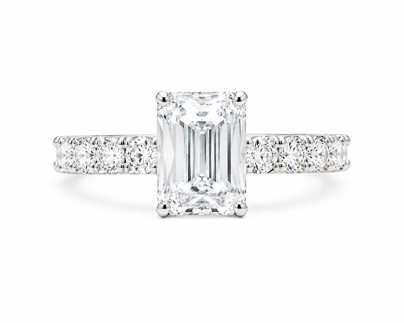 6.50 TCW Emerald Cut Diamond Ring