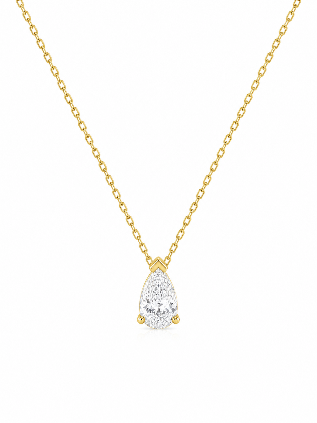 Pear Cut Lab Diamond Pendant Necklace – 1ct