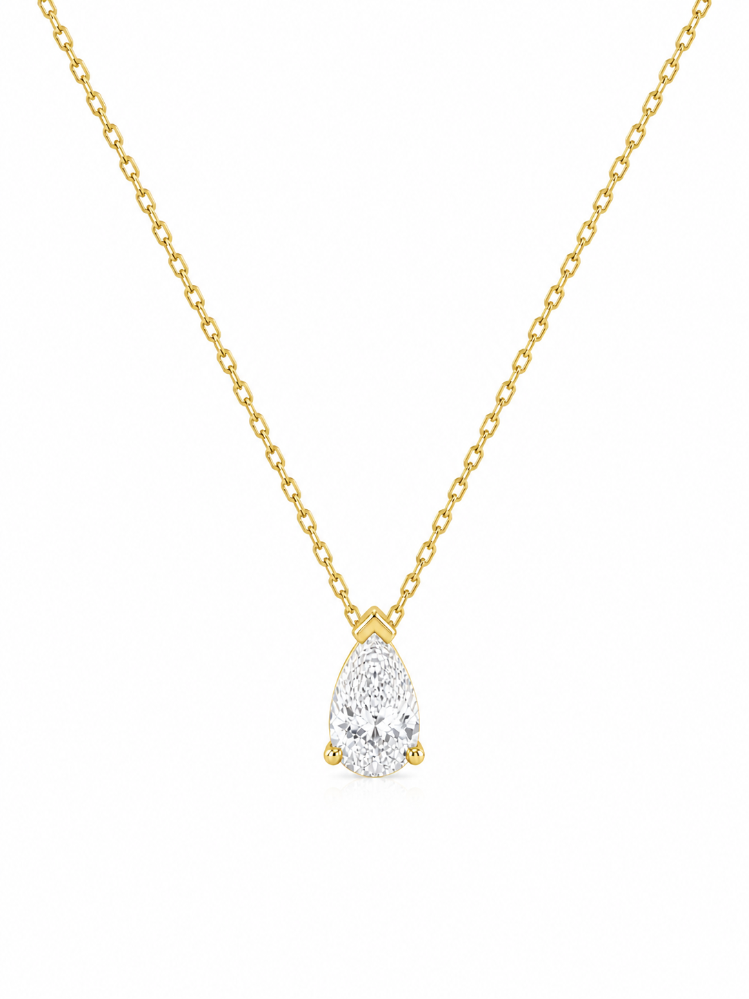 Pear Cut Lab Diamond Pendant Necklace – 1ct