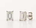 Emerald Cut Lab Diamond Stud Earrings – 8ct Total