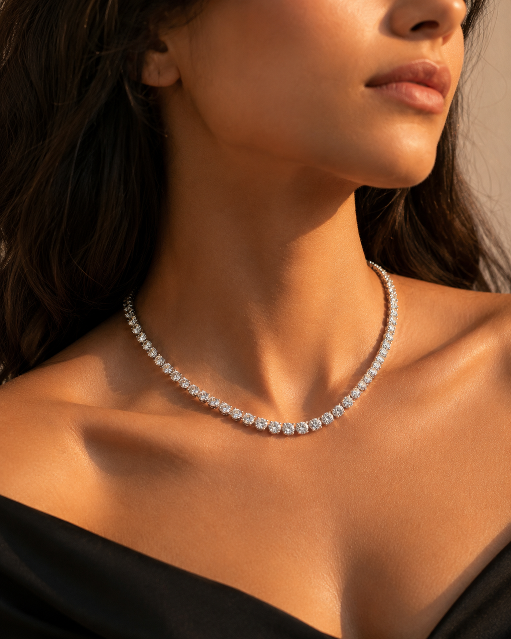 Lab Diamond Tennis Necklace – 15ct Total | 108 Stones