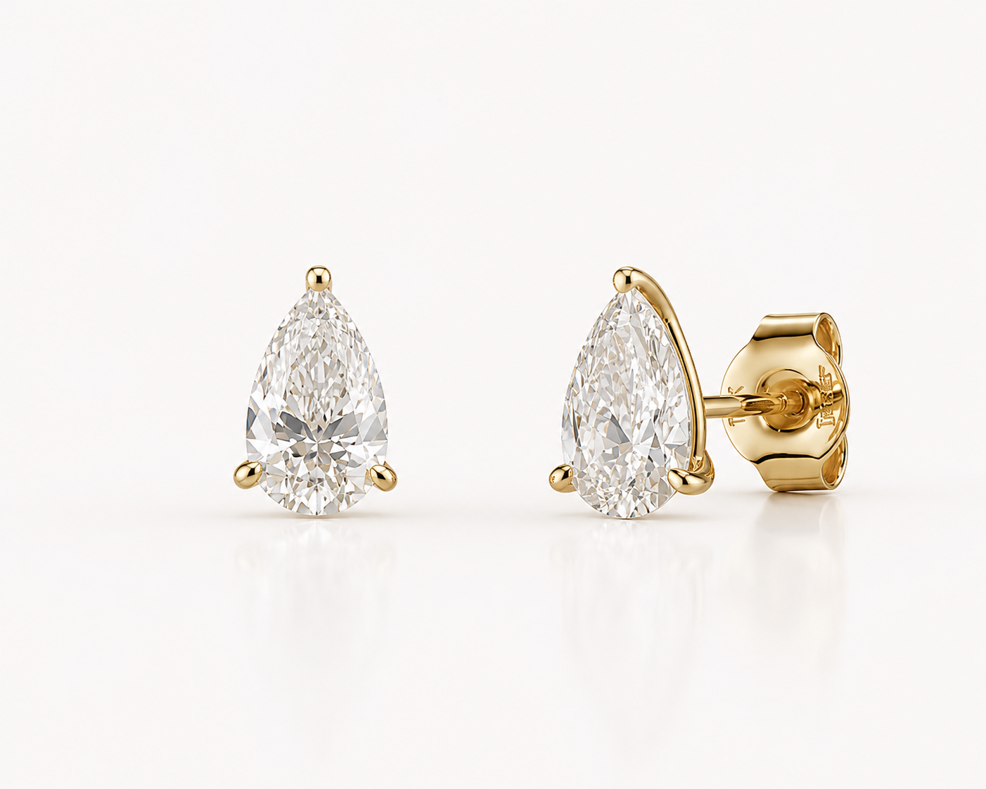 Pear Cut Lab Diamond Stud Earrings – 3ct Total