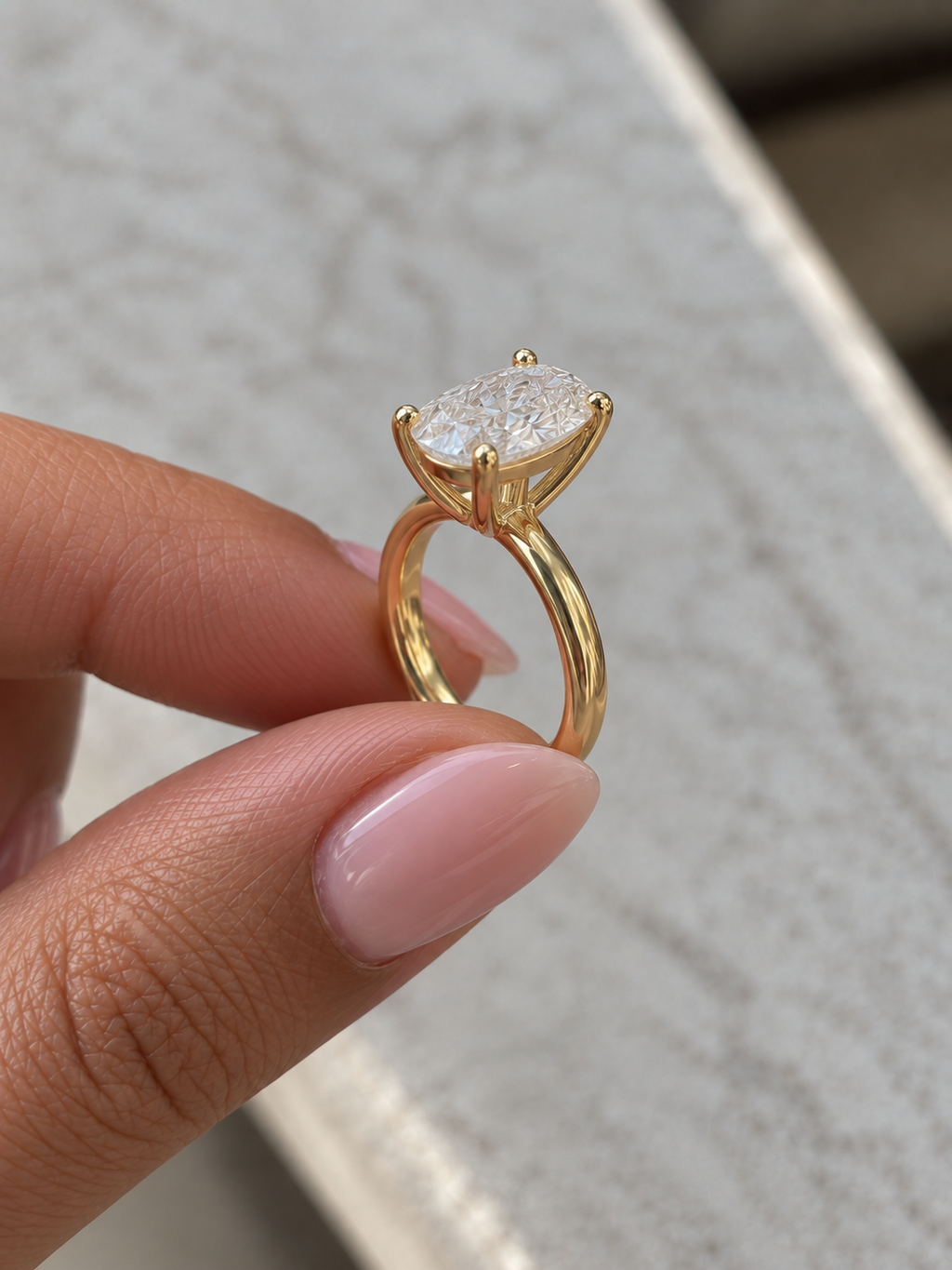 2.00 CT Cushion Solitaire Diamond Ring