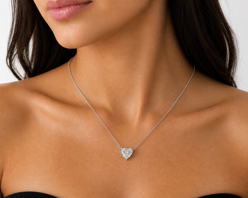 Heart Cut Lab Diamond Pendant Necklace – 2ct
