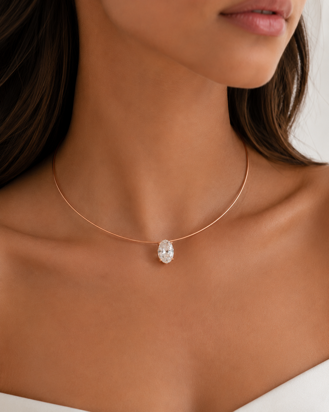 Luna 2CT Oval Lab Diamond Necklace