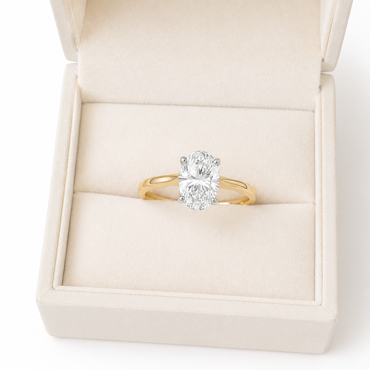 Oval Lab Diamond Engagement Ring – 1.50ct Total | 14K Gold | IGI Certified