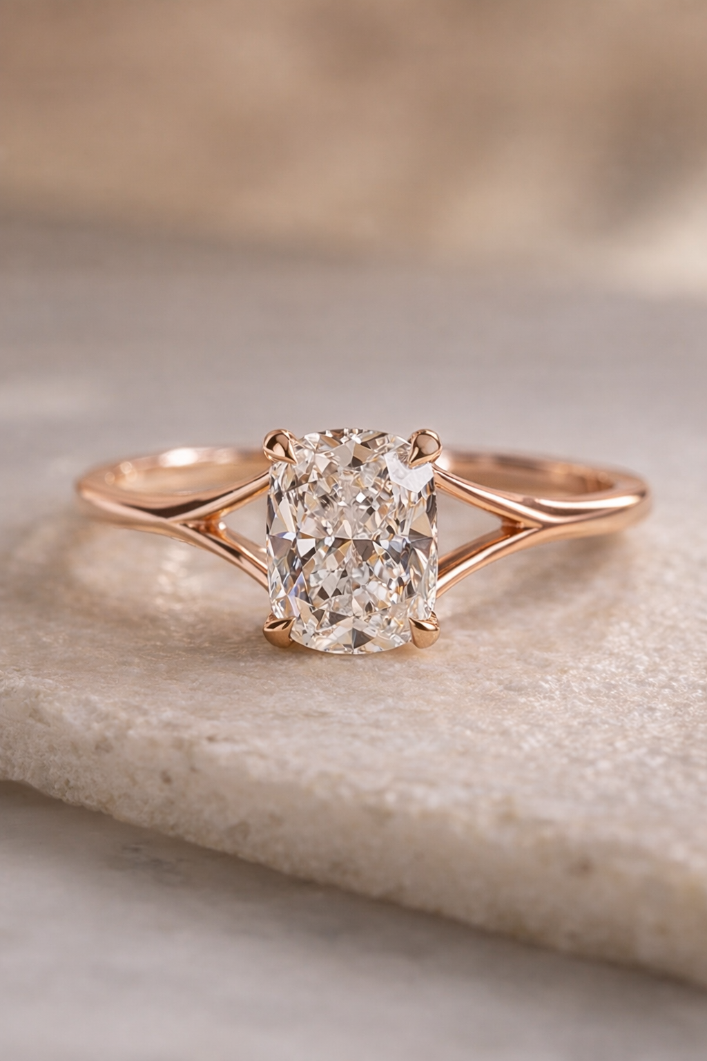 Oval Lab Diamond Ring – 2ct Split Shank Setting