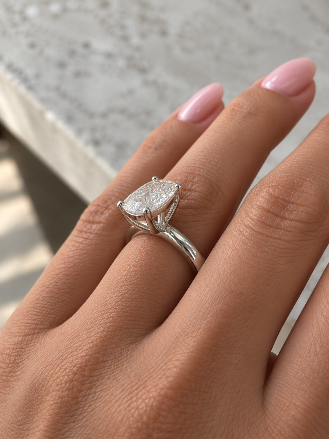 3.00 CT Cushion Solitaire Diamond Ring