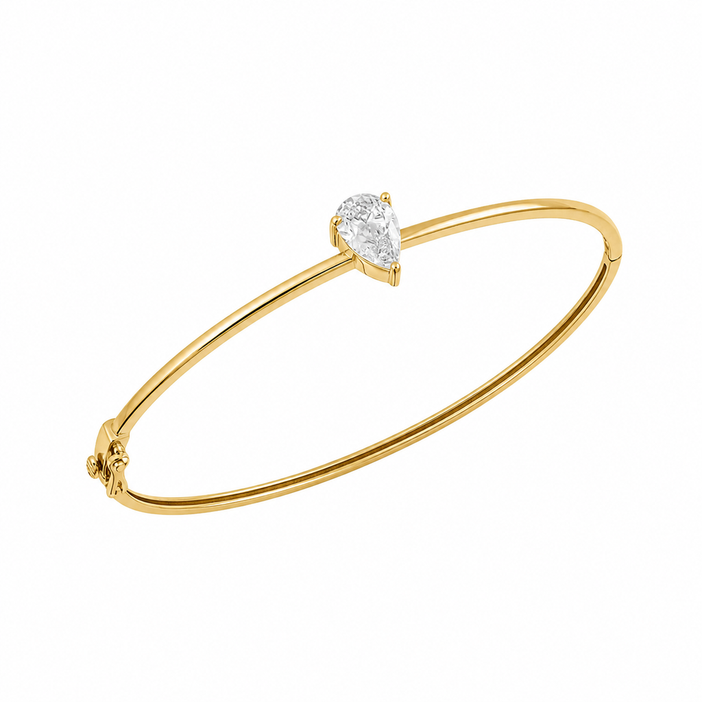Pear Lab Diamond Bangle Bracelet – 3ct Center