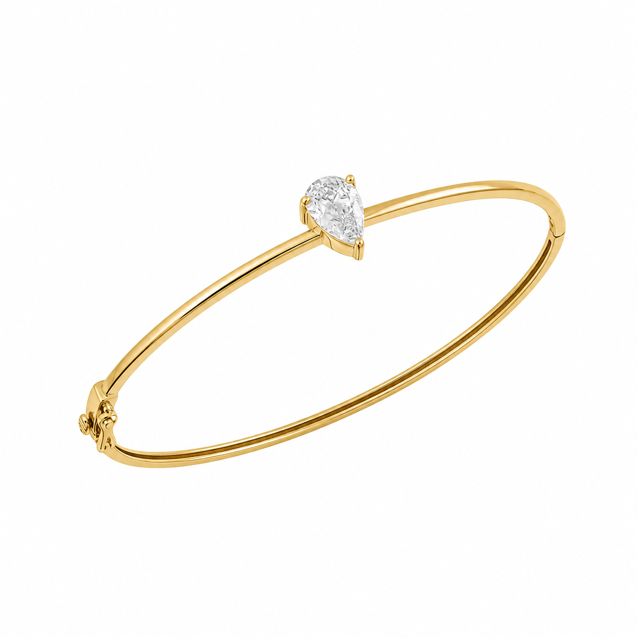 Pear Lab Diamond Bangle Bracelet – 3ct Center