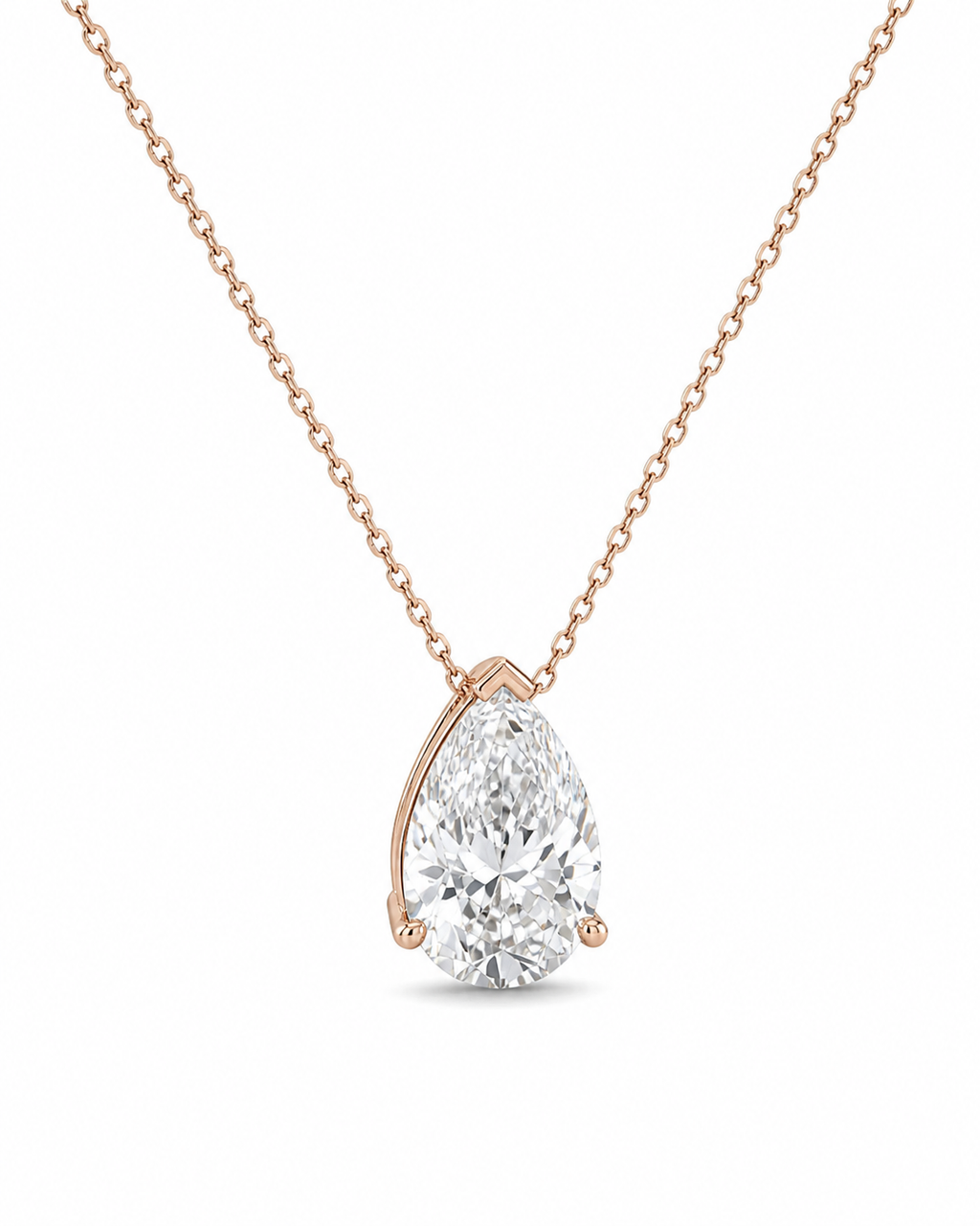 Pear Cut Lab Diamond Pendant Necklace – 4ct